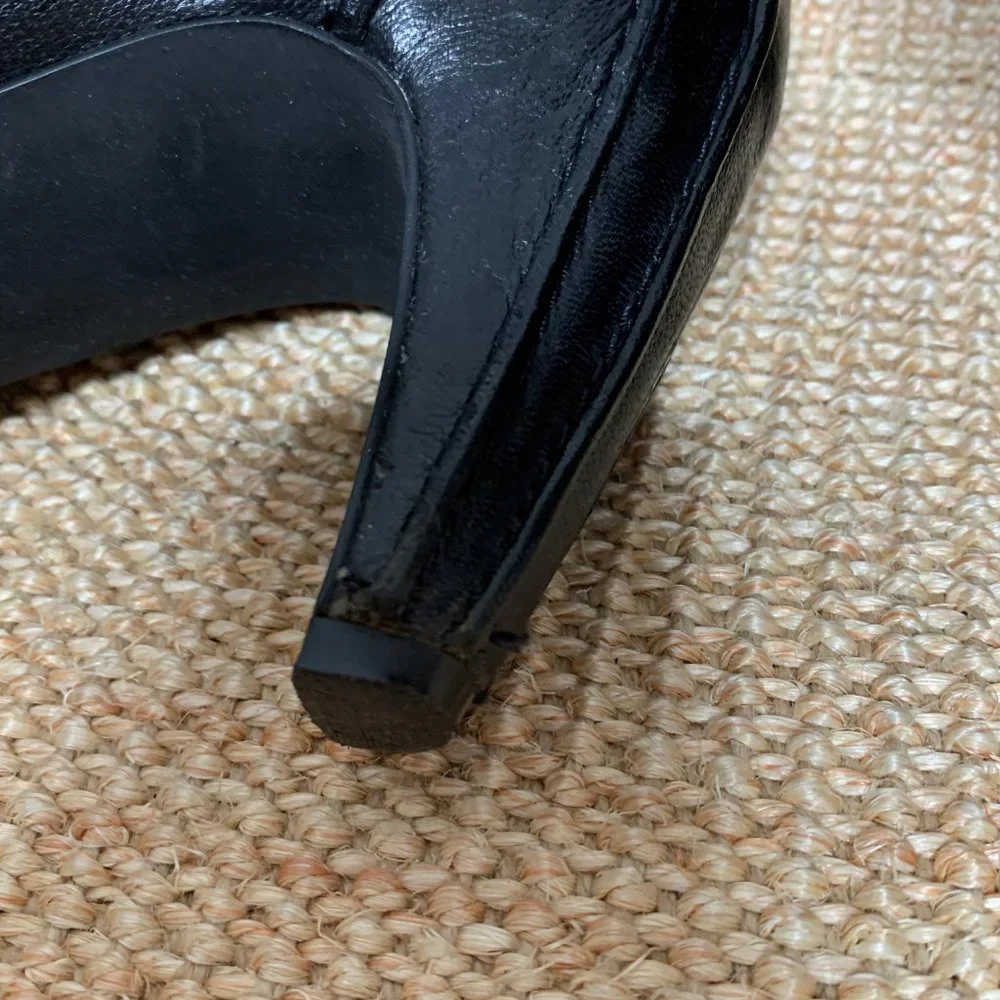 Size 7.5 Tsubo Womens Knee High Pleated Boots - Black Leather - Picture 8 of 12